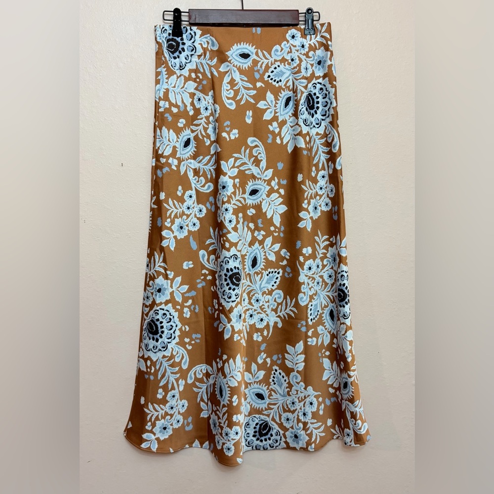 LOFT Floral Satin Bias Midi Skirt - Picture 5 of 5